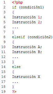 sintaxis if en php