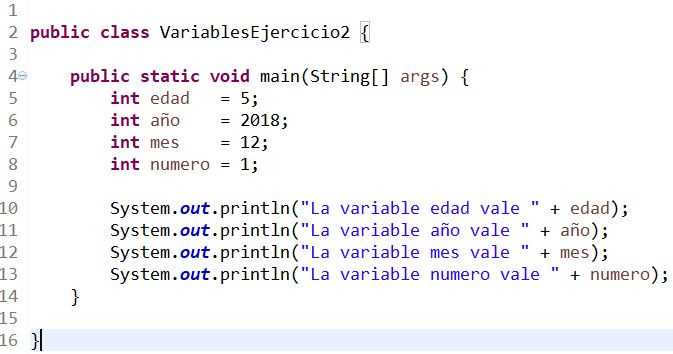 Variables en Java - Ejercicio 2
