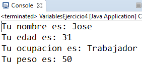 ejecución de codigo variables java